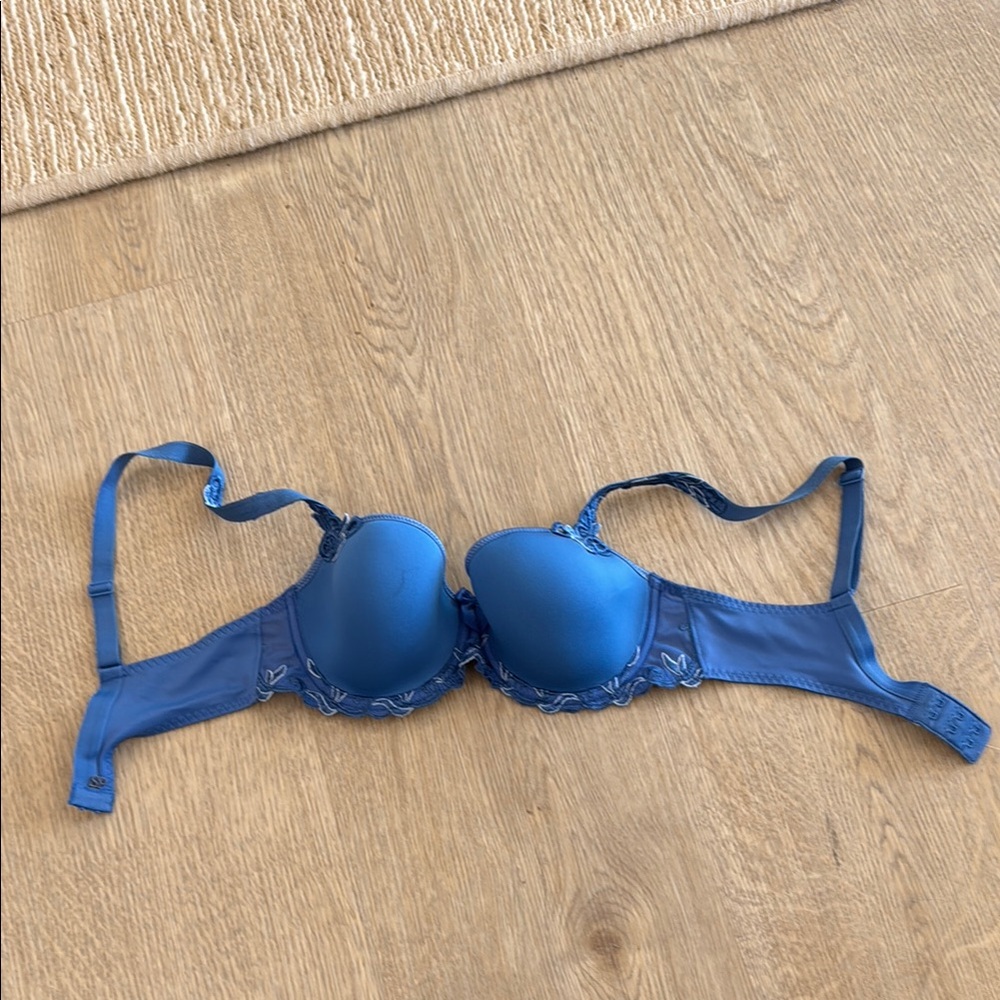 Blue Lace Underwire Bra